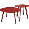 thumbnail image 1 of Grand patio Round Steel Patio Coffee Table Weather Resistant Nesting Tables Including One Large Side Table and One Small End Table, (Red, 2PC), 1 of 15