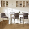 thumbnail image 1 of GrandNoor Comfortable Bar Stools Set of 2, 26” Thick Upholstered Counter Height Bar Stools with Back, Linen Counter Stools with Metal Legs for Kitchen Island, Grey, 1 of 8