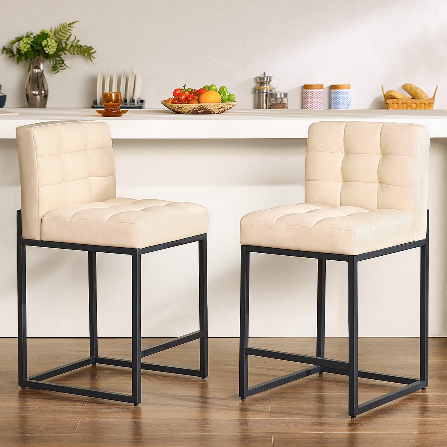 Sturdy Bar GrandNoor Modern Counter Height Bar Stools Set of 2,25 inch Checkered ...