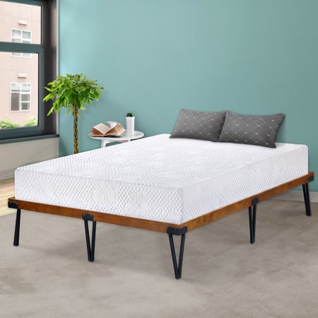 GrandRest 14" Adult Durable Wood and Metal Platform Bed Frame, King