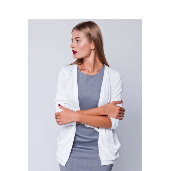 GrandUA Women's White Cardigan - 36