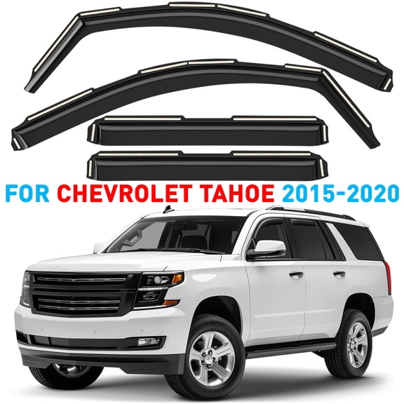 GrandWheel Co Window Deflectors Smoke Tinted In-Channel Side Window Vent Visor Deflectors Rain Guards Compatible with Chevrolet (Chevy) Tahoe/GMC Yukon 2015-2020 - 4pcs. GW0128