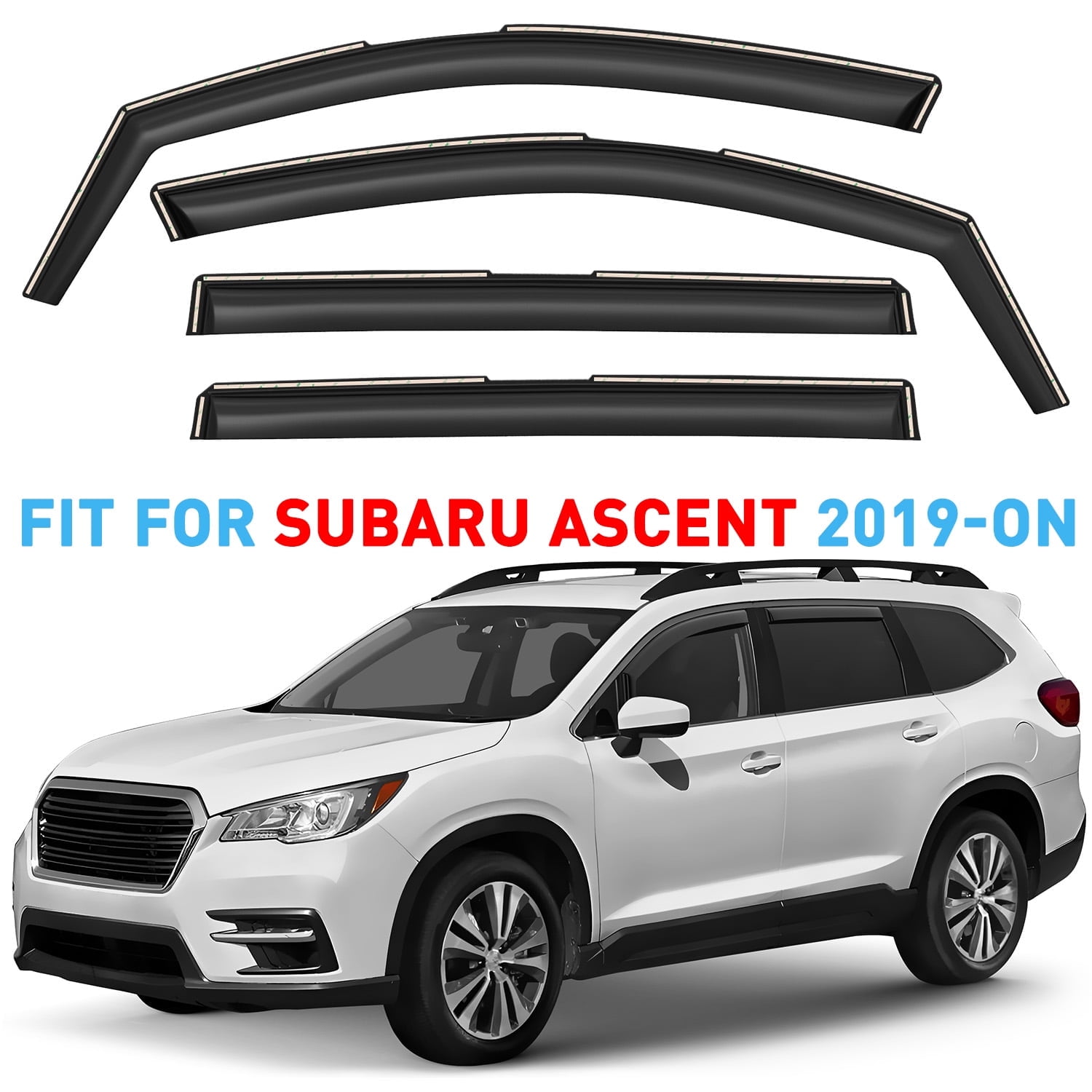 GrandWheel Co Window Deflectors Smoke Tinted In-Channel Side Window Vent Visor Deflectors Rain Guards Compatible with Ascent 2019-2025 - 4pcs. GW0882