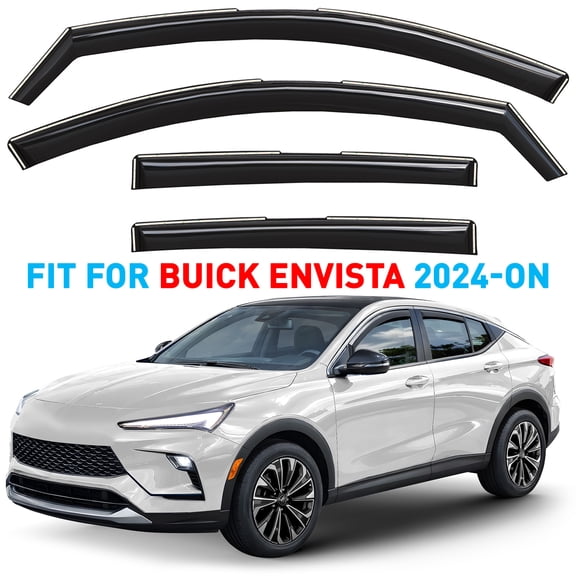 GrandWheel Co Window Deflectors Smoke Tinted In-channel Side Window Vent Visor Deflectors Rain Guards Compatible with Buick Envista 2024-2026 - 4 pcs. GW1034