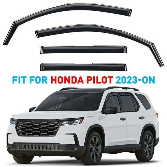 GrandWheel Co Window Deflectors Smoke Tinted In-channel Side Window Vent Visor Deflectors Rain Guards Compatible with Honda Pilot 2023-2025 - 4 pcs. GW1005