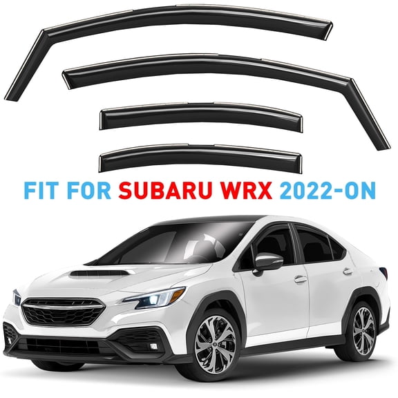 GrandWheel Co Window Deflectors Smoke Tinted In-channel Side Window Vent Visor Deflectors Rain Guards Compatible with Subaru WRX 2022-2026 - 4 pcs. GW1012