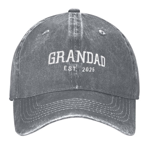 Grandad Hat with Est 2025 Print Vintage Wash Dad Hat Adjustable Curved Brim Baseball Cap,Made In USA,Casual Outdoor Sports Fishing Cap for Men and Women