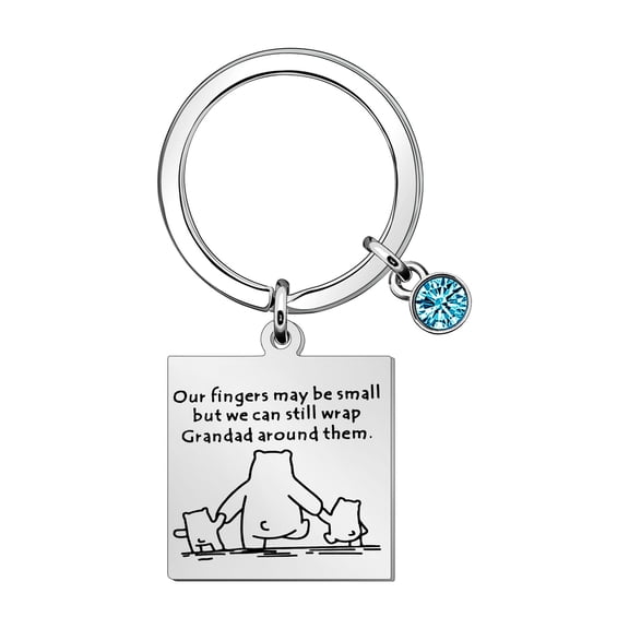 Grandad Keychain Gift,Thank You Silver Pendant Keychain Keyring Key Chain Ring For Grandad Birthday Christmas Father's Day Retirement