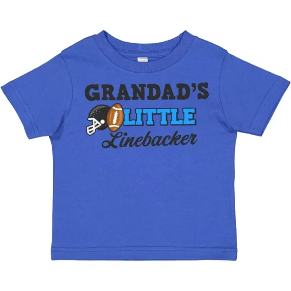 Grandads Little Linebacker Toddler T-Shirt Sports Football Grandpa I TODDLER SHORT SLEEVE TEE BELLA CANVAS 3001T