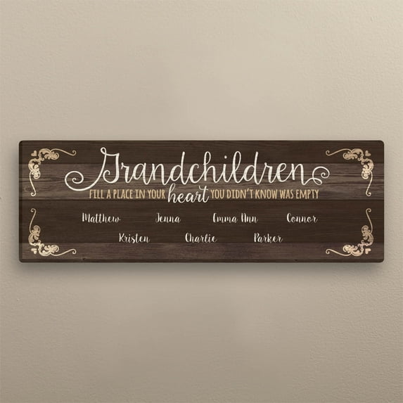 Grandchildren Personalized 6x18 Canvas