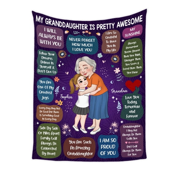 Granddaughter Awesome Inspirational Fleece Blanket, 50x60in Fleece Blanket