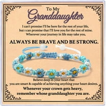 To My Granddaughter Cherry Knot Bracelet, Granddaughter Graduation Back To School Bracelet Gift From Grandma Adjustable Hand Woven Braided Bracelets for Women Birthday Jewelry Gifts