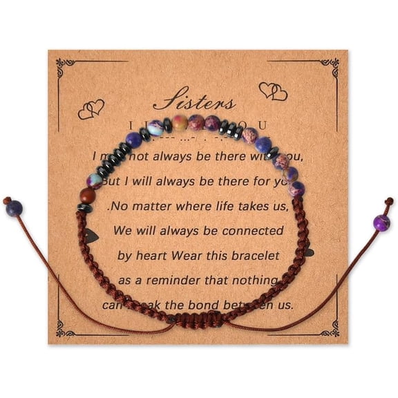 Granddaughter Daughter Birthday Chrismas Gifts for Women Natural Stone Braided Bracelet for Sister Inspirational Gifts