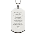 thumbnail image 1 of Granddaughter Engraved Silver Dog Tag - A Token of Love, Confidence, and Pride for Birthday, Graduation, Holidays, 1 of 2