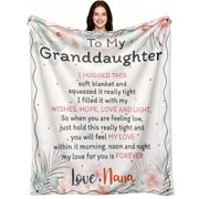 To My Granddaughter Gift Blanket from Nana, Soft Warm Flannel Fleece, Aesthetic Sentimental, Throw Blanket, Cozy Warm, Home Decor, Couch Bed Sofa, Nature Gift
