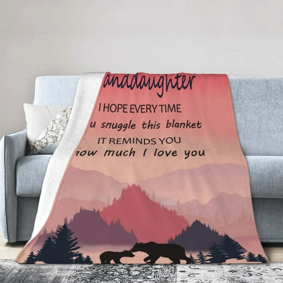Granddaughter Gift From Grandma Blanket Gifts For Kids Adults - Lightweight Throw Blanket For Bedroom Living Room Decor Soft Fuzzy Fleece Cozy Plush Bed Couch 80"X60"