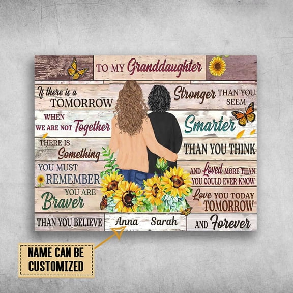 Granddaughter Gift, To My Granddaughter, If There Is A Tomorrow Customized Personalized NAME 24 x 36 Inch Poster