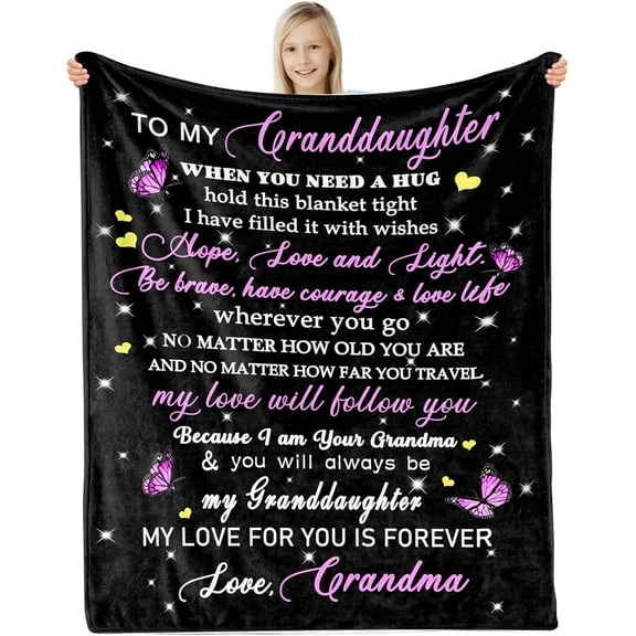 Granddaughter Gifts From Grandma, Birthday Blanket Gifts For Granddaughter, Graduation Gifts For Granddaughter,Granddaughter Gifts For Graduation Christmas Thanksgiving Birthday Blanket, 50"X60"