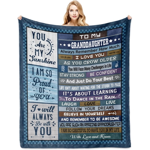 Granddaughter Gifts from Grandma, Granddaughter Blanket 60"x50" from Grandparents, Birthday Gifts for Granddaughter from Grandpa