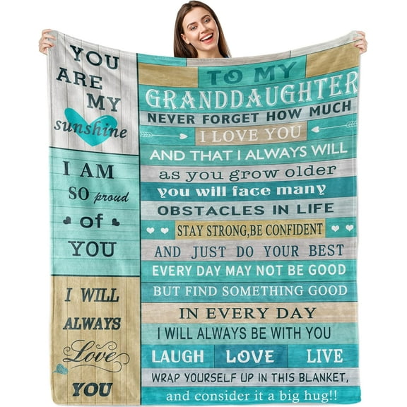 Granddaughter Gifts from Grandma, Granddaughter Gifts Blanket 60"x50", Gifts for Granddaughter, Great Granddaughter Gifts, Christmas/Birthday Gifts for Granddaughter, Granddaughter Blanket Gifts Idea