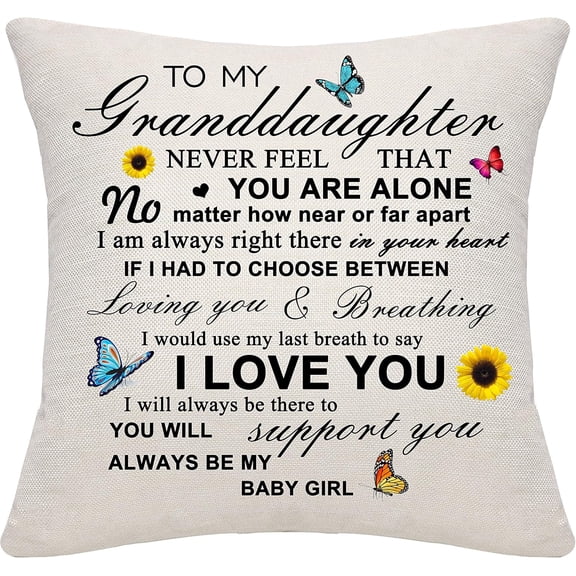 Granddaughter Gifts from Grandma Grandpa Cushion Cover Pillowcase Throw Pillow Cover for Granddaughter Thanksgiving Gifts Birthday Gifts (Granddaughter)