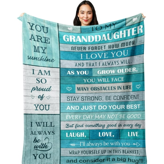 Granddaughter Gifts from Grandma/Grandpa,Gifts for Granddaughter,Graduation Gifts for Granddaughter,Granddaughter Gifts for Christmas Birthday Graduation Wedding Valentine Christmas Blanket 50”x60”