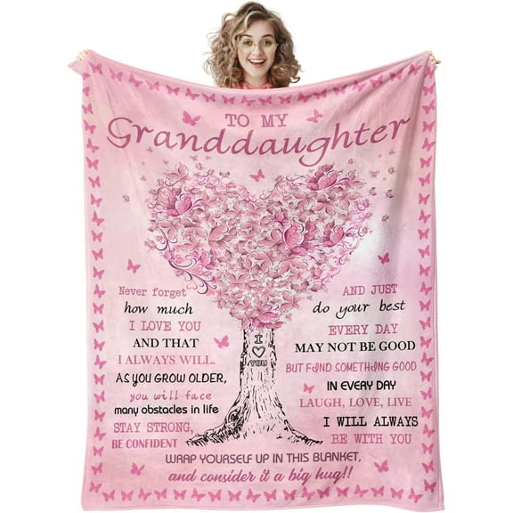 Granddaughter Gifts from Grandma Grandpa, Granddaughter Gifts, Gifts for Granddaughter, to My Granddaughter Blanket, Graduation Christmas Birthday Gifts for Teen Girls Granddaughter Blanket 60''x80''