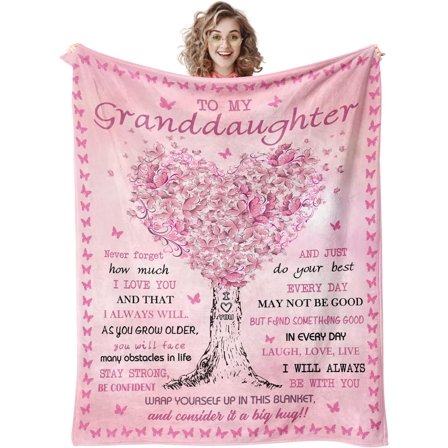 Granddaughter Gifts from Grandma Grandpa, Granddaughter Gifts, Gifts for Granddaughter, to My Granddaughter Blanket, Graduation Christmas Birthday Gifts for Teen Girls Granddaughter Blanket 60''x80''