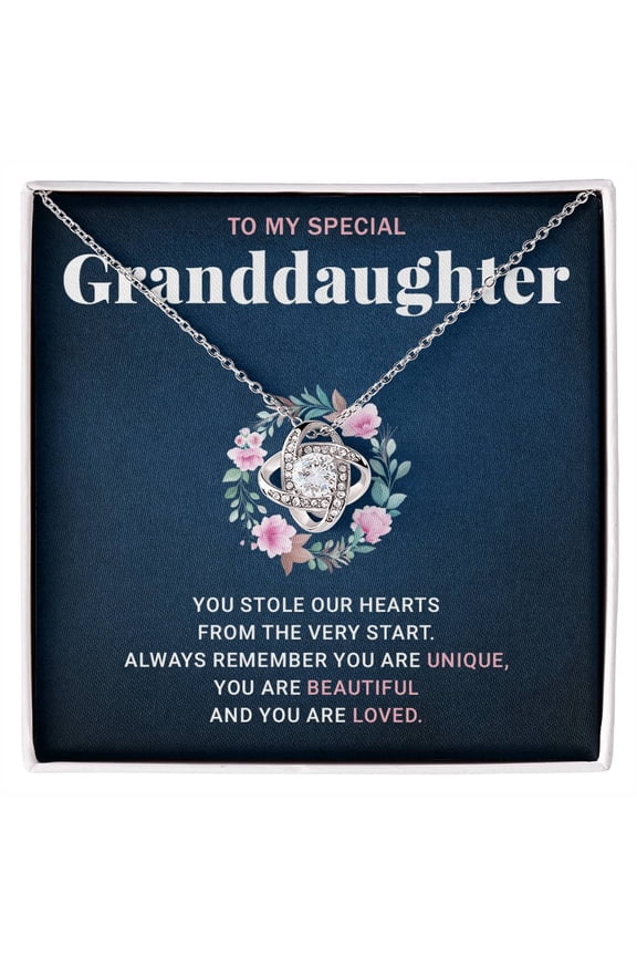 To My Granddaughter Gifts From Grandma - I Love You Forever Necklace For Granddaughter, Perfect Jewelry on Birthday, Christmas & Graduation