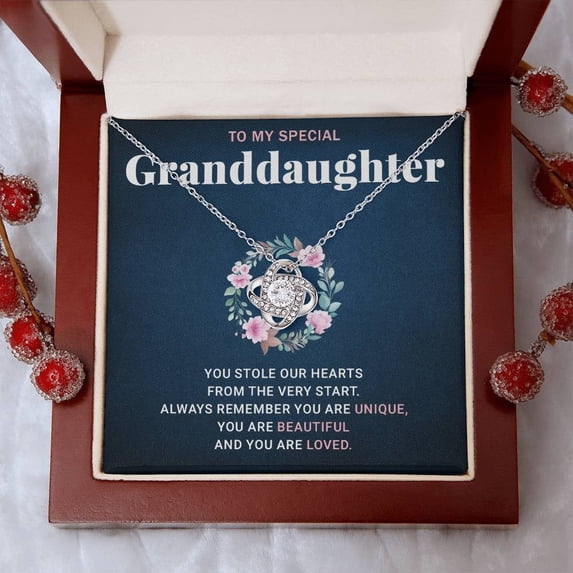 To My Granddaughter Gifts From Grandma - I Love You Forever Necklace For Granddaughter, Perfect Jewelry on Birthday, Christmas & Graduation