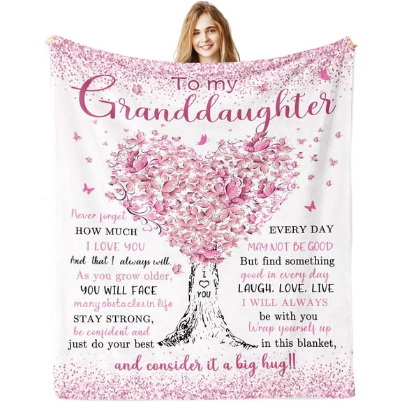 Granddaughter Gifts from Grandma, Gift for Granddaughter, Great Granddaughters Gift, Birthday Gifts for Grand-Daughter Blanket, Presents from Grandpa