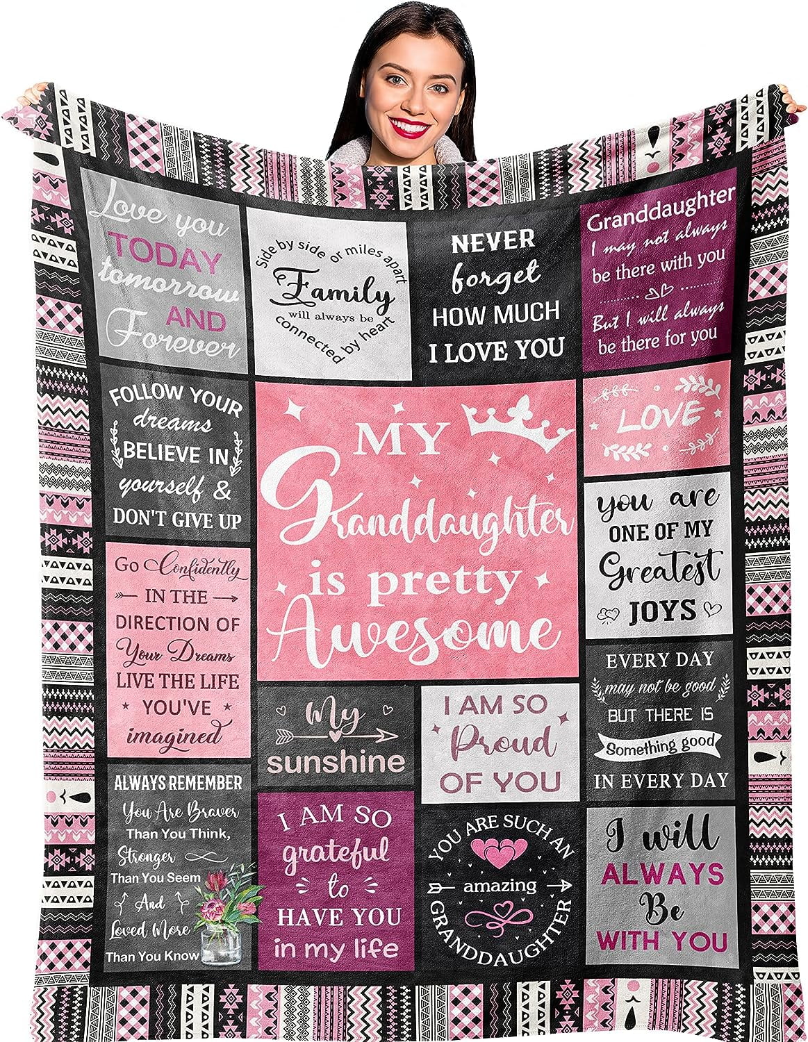 Granddaughter Gifts from Grandma, Gift for Granddaughters, Granddaughter Present, Grand-Daughter Birthday Gifts Ideas, Grand-Daughter Blanket