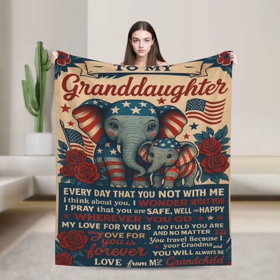 Granddaughter Gifts from Grandma/Grandpa, Birthday/Graduation/Baptism Gifts for Granddaughter Blanket 50x40