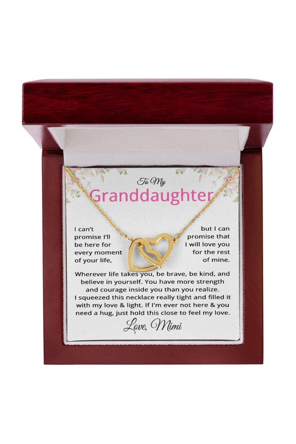 Granddaughter Gifts from Mimi - To My Granddaughter Necklace from Grandmother Title: 18K Yellow Gold Finish, Box Choice: Luxury Box