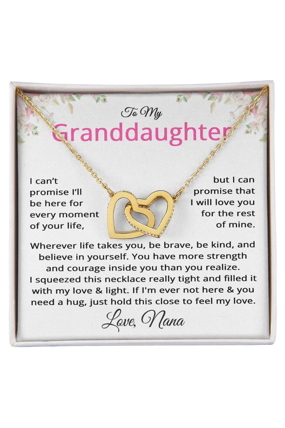 Granddaughter Gifts from Nana - To My Granddaughter Necklace from Grandmother Title: 18K Yellow Gold Finish, Box Choice: Standard Box