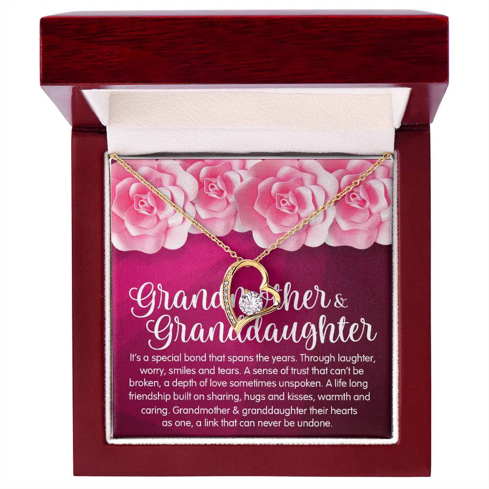 Omodofo Grandmother Quote Cuff Bracelet - 'The Love Between A Grandmother And Granddaughter Is Forever' In Stainless Steel
