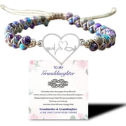For Granddaughter, Infinity Heart Bracelet, Double Layer Natural Jasper and Emperor Stone Beaded Wrap Bracelet, Adjustable Hand, Woven Design, Thoughtful Christmas or Birthday Gift for Granddaughter