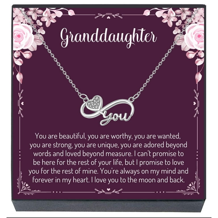 Infinity Heart Pendant Necklace for Granddaughter by Grandparents - Main Image