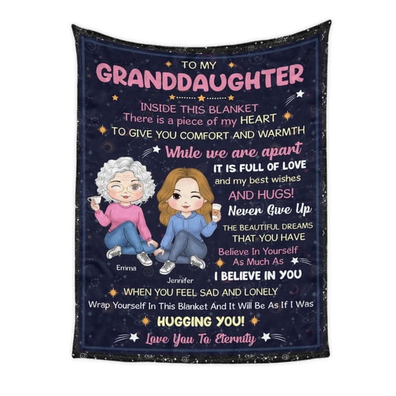 Granddaughter Inside This Blanket Is A Hug Fleece Blanket, 40x50in Fleece Blanket