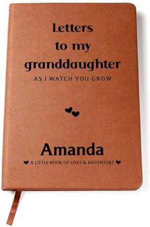 Personalized Leather Journal For My Granddaughter - Vegan Leather Notebook, Perfect Birthday Or Graduation Gift