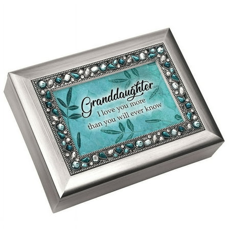 Granddaughter Silver Jeweled Music Box