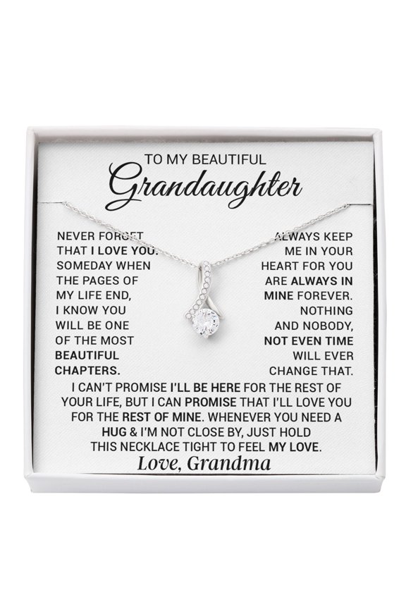 To My Granddaughter Special Birthday Charming Necklace, A Meaningful Necklace Perfect For Anniversaries Birthdays Valentine V3986, White Alluring Necklace