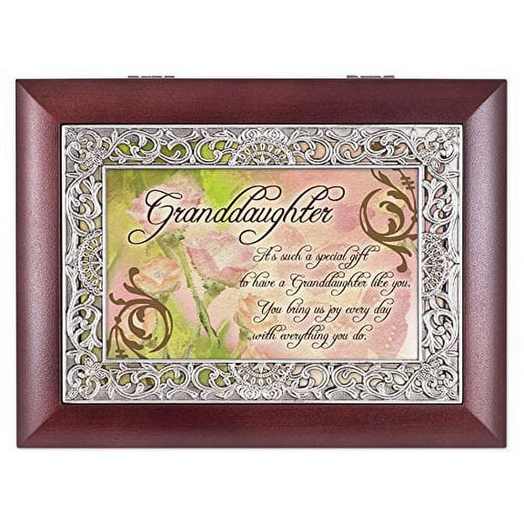 Granddaughter Such a Gift Rosewood Jewelry Music Box Plays Wonderful World