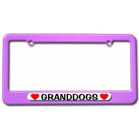 Granddogs Love with Hearts License Plate Tag Frame, Multiple Colors