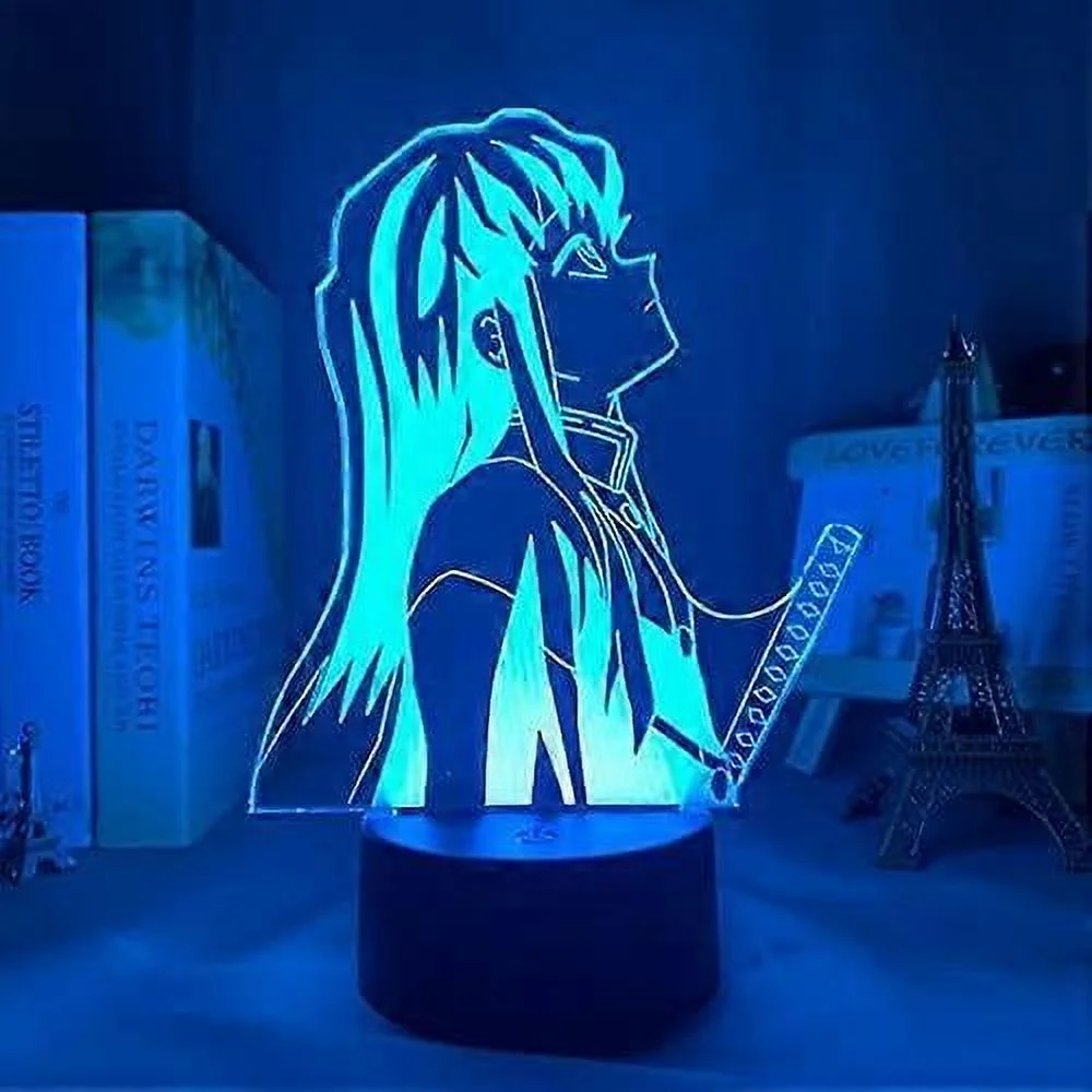Grande Taille Kimetsu No Yaiba Muichiro Tokito LED Veilleuse pour Chambre Dcor Cadeau Veilleuse Anime 3D Lampe Muichiro Tokito Dmon Tueu