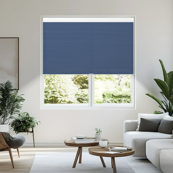 Grandekor Window Blinds and Shdes Cordless Cellular Shades, Blue(blackout) 27"W x 64"H