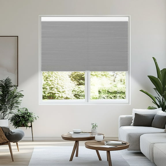 Grandekor Window Blinds and Shdes Cordless Cellular Shades, Gray(blackout) 29"W x 64"H