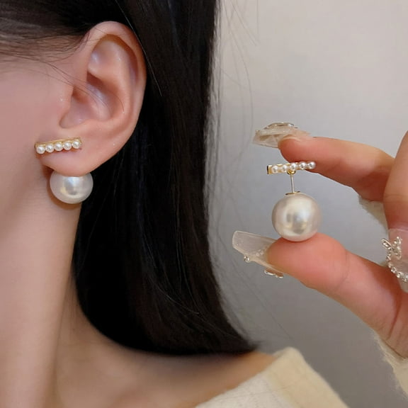 Grandest Birch 1 Pair Ear Studs Elegant Nonallergic High Gloss Faux Pearl Women Earrings Jewelry Accessories