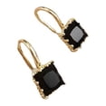 thumbnail image 1 of Grandest Birch 1 Pair Stud Earrings Square Shape Rhinestone Jewelry Appearance Long Lasting Ear Studs for Daily Wear Alloy Black, 1 of 8