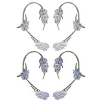 Grandest Birch 1 Pair Women Clip Earrings Sparkling Rhinestone Non-pierced Wheat Shape Ear Cuff Female Jewelry Rhinestone,Alloy Go